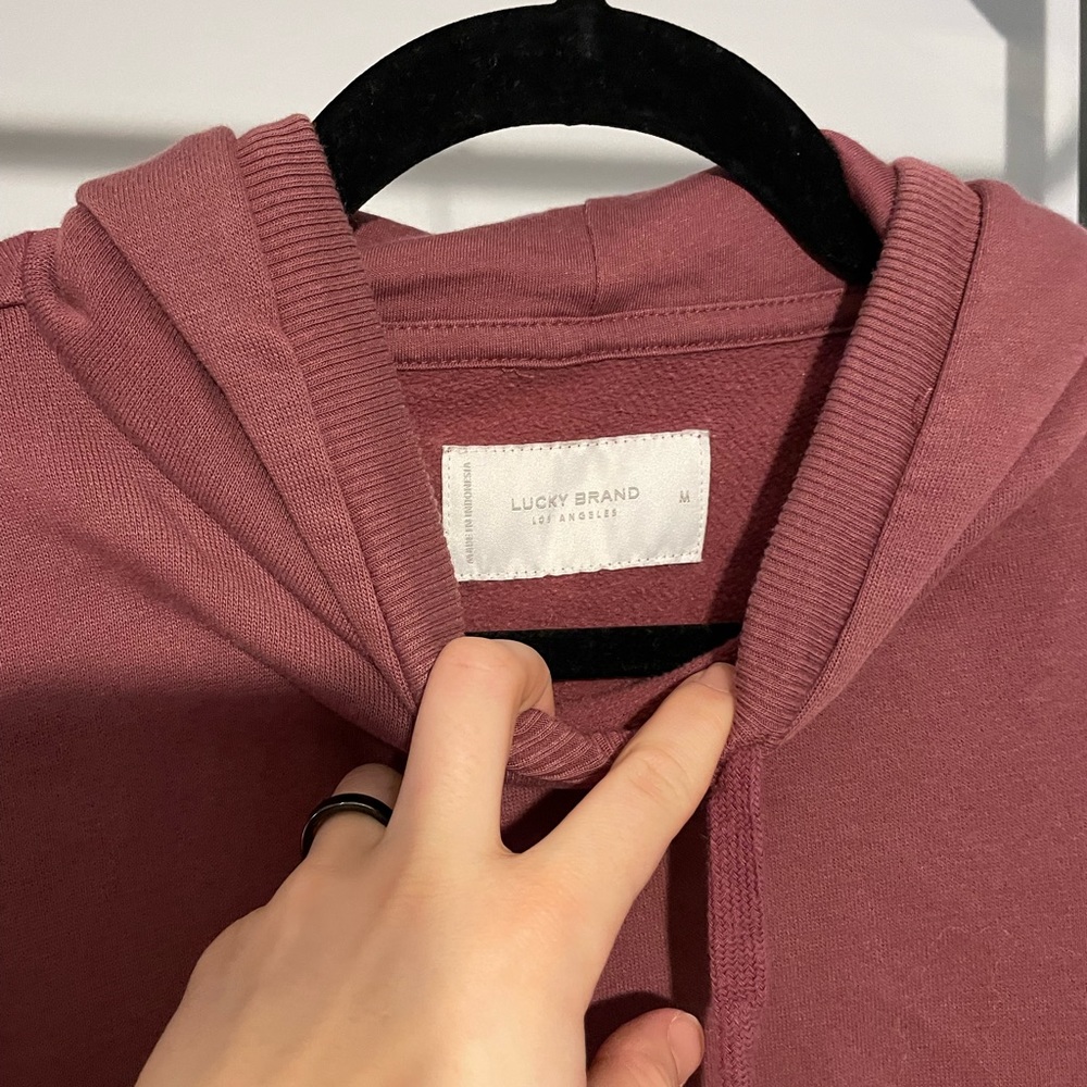 Mauve Lucky Brand Cropped Hoodie